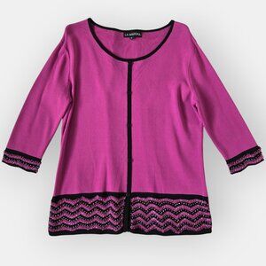 Top with knit beading details